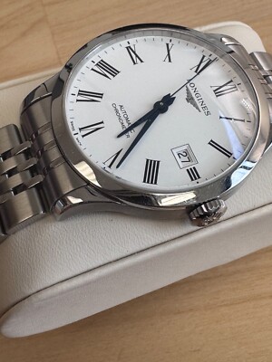 LONGINES L2.820.4.11.6 Record Chronometer Automatic Date Watch SS Men's Silver