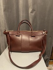 Theory  T Bar Ames Leather Bordo Satchel Crossbody Bag - Msrp $695 - Nwot