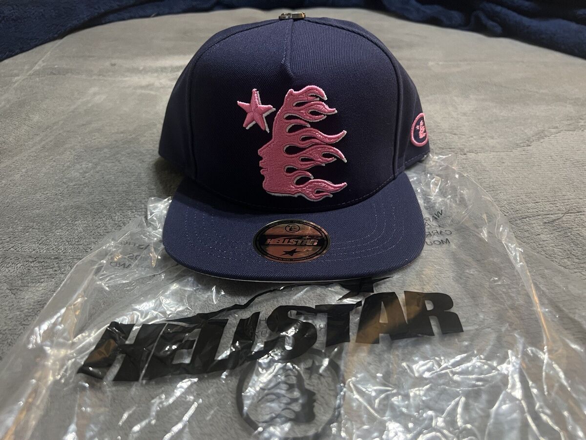 🔥🔥Brand New Hellstar Fitted Hat Navy Blue/Pink Size 7-1/4 🔥🔥Brand New Hellstar Fitted Hat Navy Blue/Pink Size 7-1/4