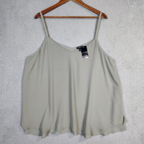 Torrid Top Women's 2 Moon Mist Semi Sheer Sophie Chiffon Swing Cami Blouse NWT