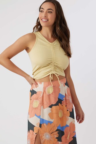 O'Neill Martina Tank Top Womens MD (5-7) Beige Knit Ruched V-Neck Cropped KHD329 - Picture 13 of 14
