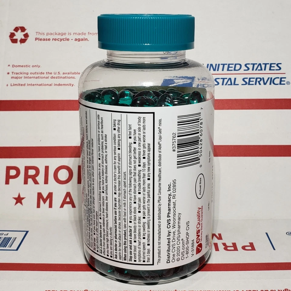 CVS Ibuprofen 500 Count Mini Liquid Filled Softgels 200mg - Expires 10/2026+ - Image 2 of 3