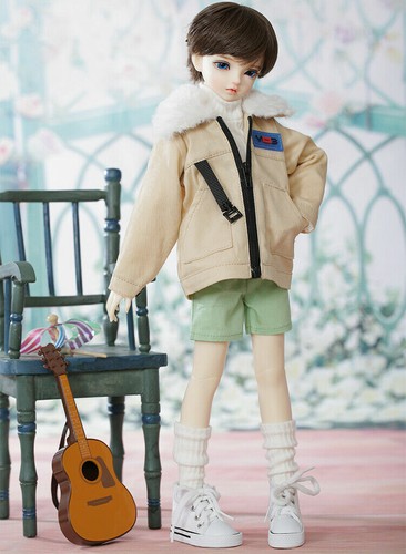 1/4 BJD Doll Handsome Boy Male Jointed Body Head Eyes Makeup Face Wig Hair GIFT - Picture 7 of 8