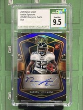 2020 Panini Select RC Blue Prizm Darrynton Evans /75 Titans SGC 9.5 Auto 10