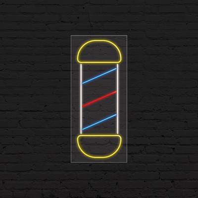 Barber logo (vertical) Sign for Business | LED Flex Neon | 13''W x 32''H x 1''D
