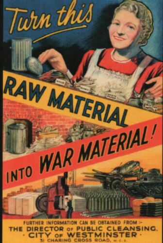 CP WW2 -Carte de propagande - Turn this - Raw Material - into War Material - Photo 1/1