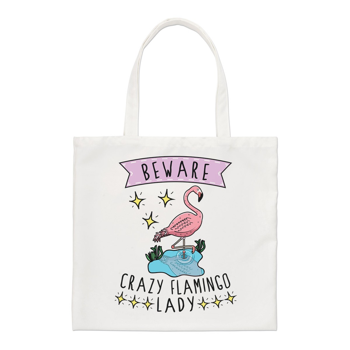 Attention Dame Flamant Rose Folle Sac Fourre-Tout Amusant Animal