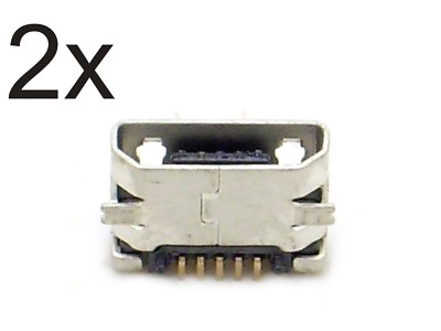 2x Micro B USB Buchse 5 Pin (Einbaubuchse,Ladebuchse,Handy,Tablet,Mini,SMD)RG1/4