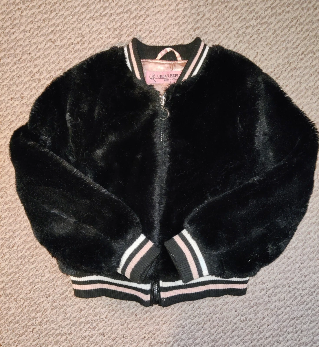 Girls faux fur bomber best sale jacket