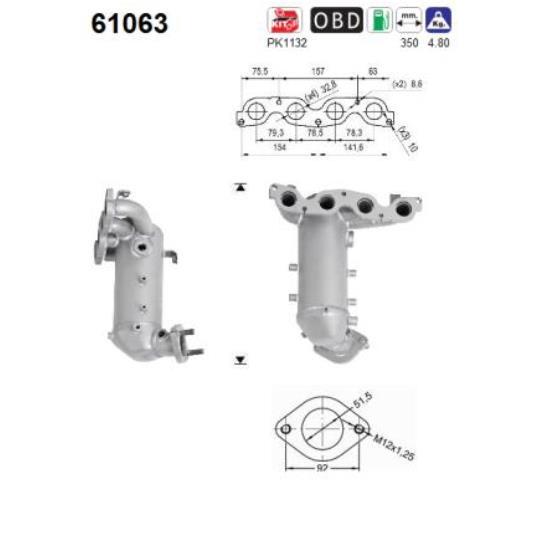 AS Katalysator Kat Passend FüR Hyundai I20 PB PBT Benzin 61063-image