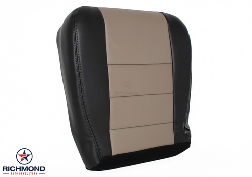 2005 Ford Excursion EDDIE BAUER -Driver Side Bottom Leather Seat Cover Black/Tan - Imagen 3 de 14