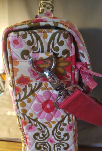 Vera Bradley Bag Clementine Messenger Shoulder Laptop Adjustable Orange Cream - Picture 6 of 15