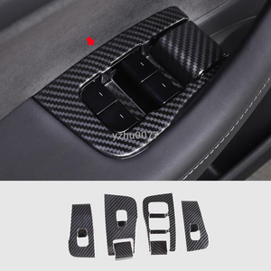 Door Lock Window Switch Panel Cover Trim Carbon Fiber for Tesla Model 3 2017-19
