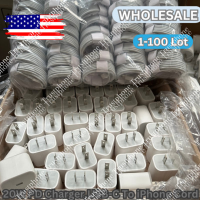 20W Upgrade Fast Charger For iPhone 14 13 12 11 Pro Max 8 Type C Block Cable Lot