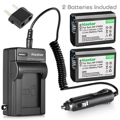 Travel Charger & 2 battery for Sony NEX-3 NEX-3N NEX-5 NEX-5N NEX-5R NEX-5T