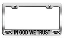 In God We Trust Religious Steel Auto Suv License Plate Frame. Can Personalize