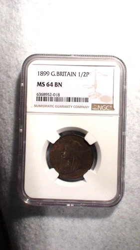 1899 Great Britain Half Penny NGC MS64 BN 1/2P Coin PRICED TO SELL NOW!