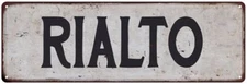 RIALTO Vintage Look Rustic Metal Sign City State 106180041074