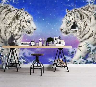 3D Weiß Tiger C3541 Tapete Wandbild Fototapete Kayomi Harai Amy 2023