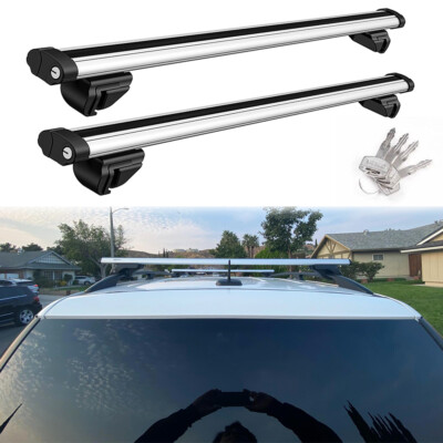 53'' Car Roof Rail Top Cargo Carrier Cross Bar Lock For Mercedes-Benz ML320 ML350