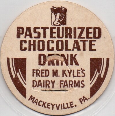 Milk Cap - Fred M. Kyle's Dairy Farms - Mackeyville, PA (Pennsylvania) - DRINK