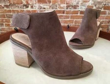Sole Society Dark Taupe Suede Jagger Peep-toe Ankle Bootie NEW