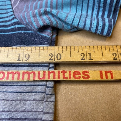 Zoo York Shirt Mens Medium M White Blue Striped Black Logo V Neck Comfort Y2K - Picture 5 of 6