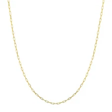 1.95mm Paperclip Link Chain Necklace Real 14K Yellow Gold