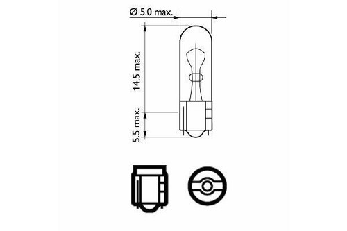 W2,3W PH-12061CP (single bulb) W2x4,6d PHILIPS 12V - Picture 3 of 3