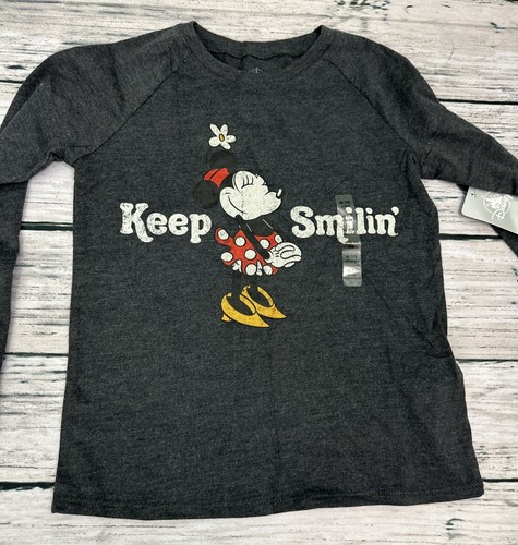 Girls' Disney Store Minnie Mouse L/S Keep Smilin' T-Shirt Medium (7/8) NWT - Picture 4 of 8