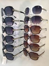 X8407 Women Sunglasses Decorated With 76pcs Rhinestone Wholesale 12 Pairs