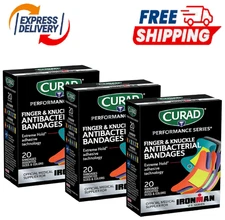 CURAD Performance Series Antibacterial Bandages, Extreme 20 Count (Pack of 3) 