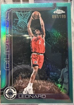 2025-26 Topps Chrome Update Kawhi Leonard Teal Refractor 97/199