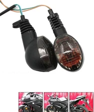 motoparty Motorcycle Turn Signals For KAWASAKI EX250R Smoke Shell, Black 