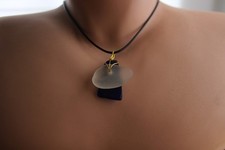 Kauai Creations White Sea Glass with Cobalt Back Neclace