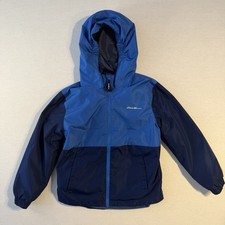 Eddie Bauer Kids S 7/8 Blue Heavyweight Coat Zip In Fleece Liner
