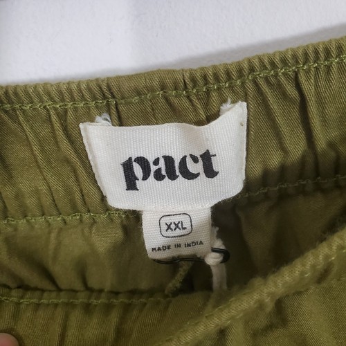 PACT Organic Cotton Pants Pull On Elastic Waist Green NWT XXL Sustainable - Bild 6 von 10