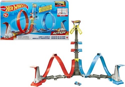 Hot Wheels Stunt Track Loop & Launch Track Spielset & Auto Neu Weihnachten Spielzeug Geschenk 5+