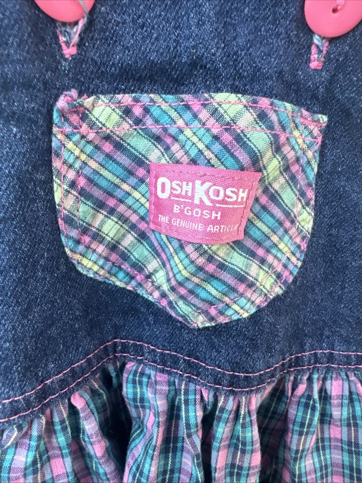 Винтажный девочки OshKosh B'Gosh многоцветный клетку джемпер платье США размер 6 - Изображение 2 из 4