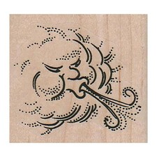 Wind Blowing 2 1/4 x 2" Rubber Stamp, Celestial Stamp, Wind Stamp