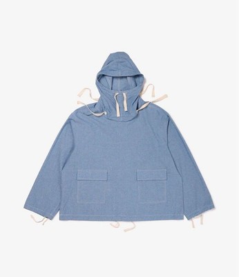 Engineered Garments Salvage Smock Shirt Lt. Blue Cotton Chambray S #FF ZEA