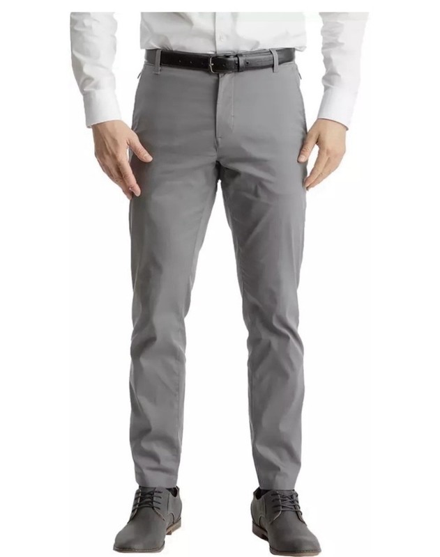 Men’s birddogs grey stretch twill khaki casual pants no liner size 36 x 34