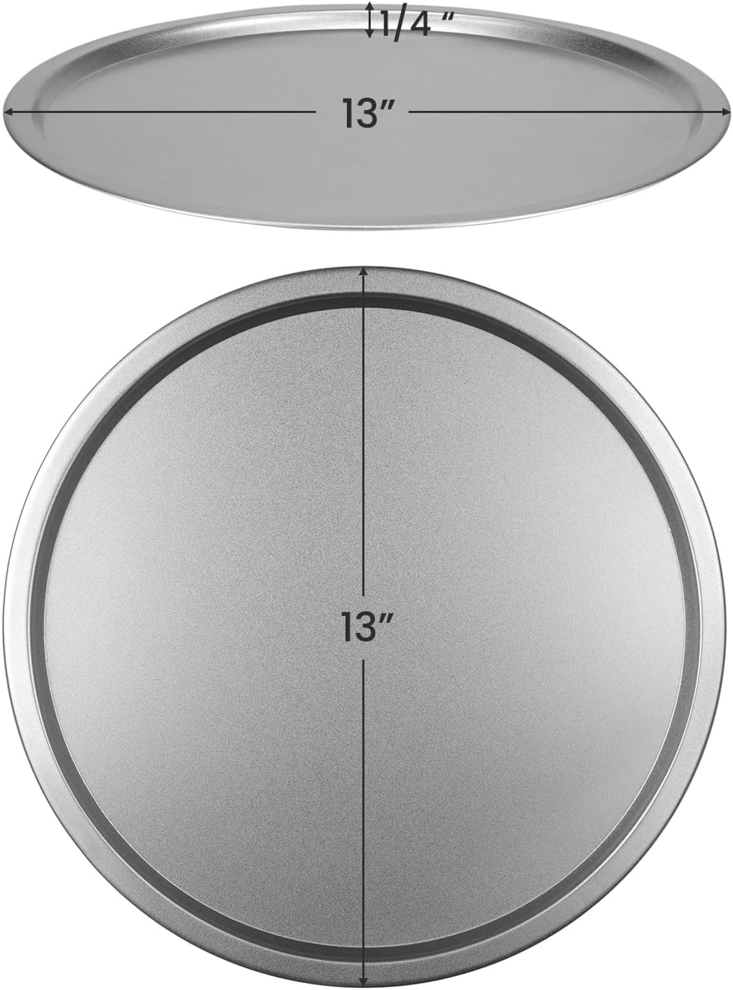 DecorRack 13 Inch Alloy Steel Pizza Pan, Non-Stick 2 Pack, 