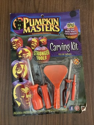 Set of 2 Pumpkin Masters Carving Kit Halloween Decorations w/ 10 patterns