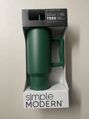 Simple Modern Trek Tumbler 40oz Forest Green w/Straw Lid & Handle Stainles Steel - Picture 2 of 3