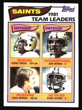 1982 Topps #404 George Rogers/Dave Waymer/Guido Merkens/Rickey Jackson