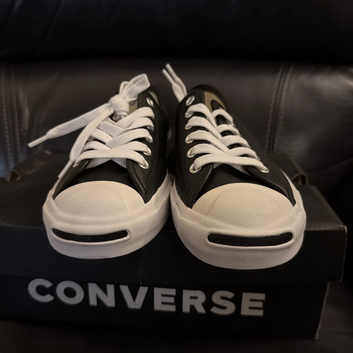 Jack Purcell Converse Low Black Leather 164224C UNISEX (Men’s 4 / Women’s 5.5)