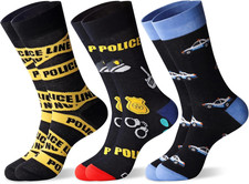 Mens Funny Fun Crazy Funky Dress Crew Socks Gifts for Men Dad Grandpa