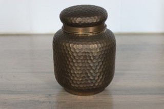 alter Messing Übertopf Hammer CHOCOLAT GROUNDARD vor 1920 RAR