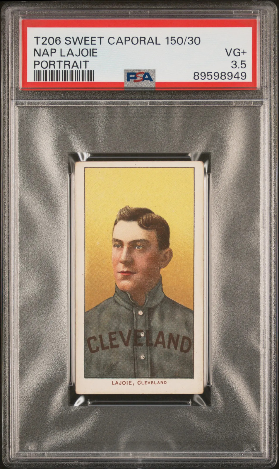 1909-11 T206 Sweet Caporal 150/30 Nap Lajoie Portrait PSA 3.5
